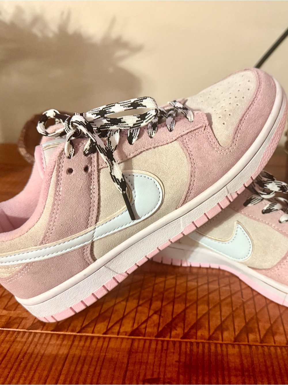 Pink Nike suede Dunks
